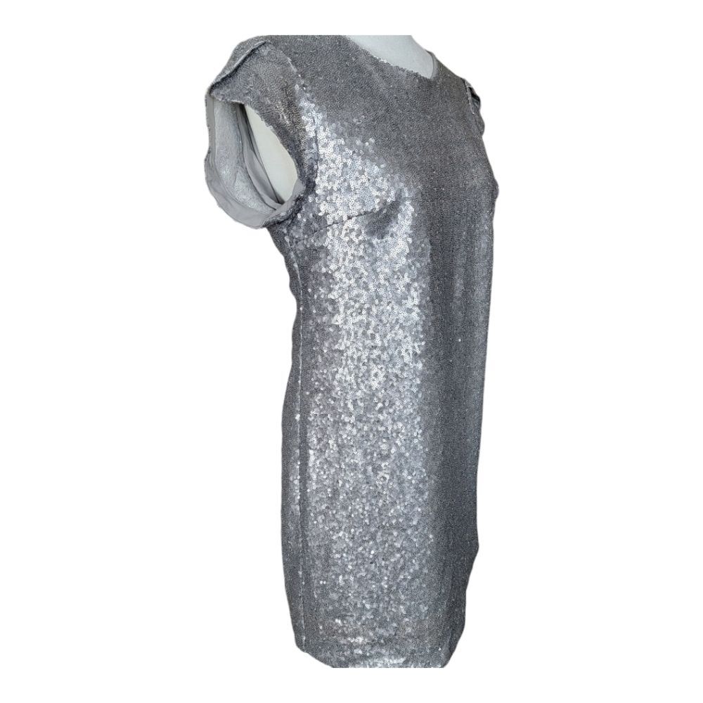 Charming Charlie Sequins Dress Size S Silver Pewter Sequin Glam - Picture 2 of 13